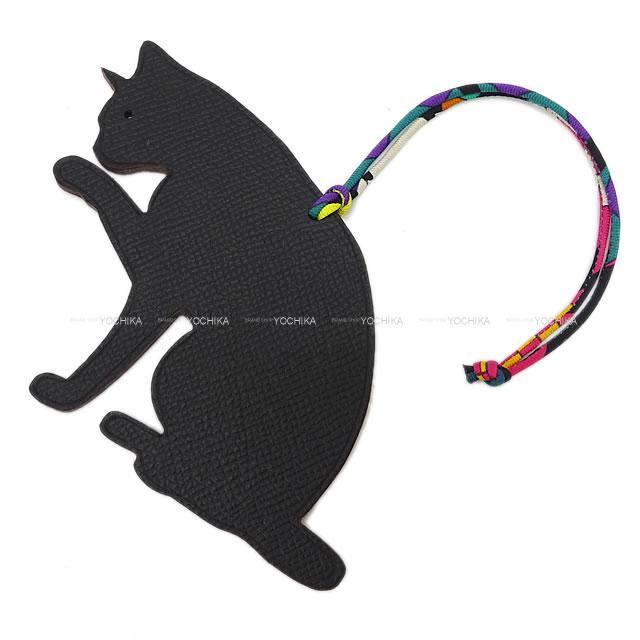 【ご褒美に★】HERMES エルメス バッグチャーム プティアッシュ チャーム "キャット 猫" 黒(ブラック)/ブルーアビス エプソン/トゴ 新品 (HERMES Bag charm petit H "Cat" Noir(Black)/Blue Abyss Epsom/Togo[Brand new][Authentic])【あす楽対応】#yochikaのサムネイル