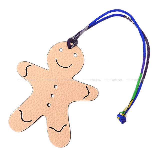 【ご褒美に☆】HERMES エルメス バッグチャーム プティアッシュ "ジンジャーブレッドマン 人形" ブルーアガット/ローズエグランタイン 新品 (HERMES bag charm petit H "Gingerbread man" Blue agate/Rose Eglantine[Brand new])【あす楽対応】#よちかのサムネイル