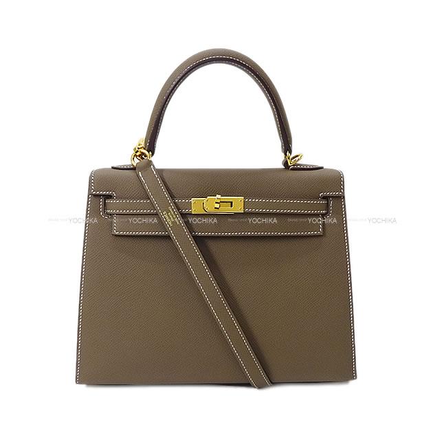 【ご褒美に★】HERMES エルメス ハンドバッグ ケリー25 外縫い エトープ(エトゥープ) エプソン ゴールド金具 新品 (HERMES Handbag Kelly 25 Sellier Etoupe Epsom GHW[Brand new][Authentic])【あす楽対応】#yochikaのサムネイル