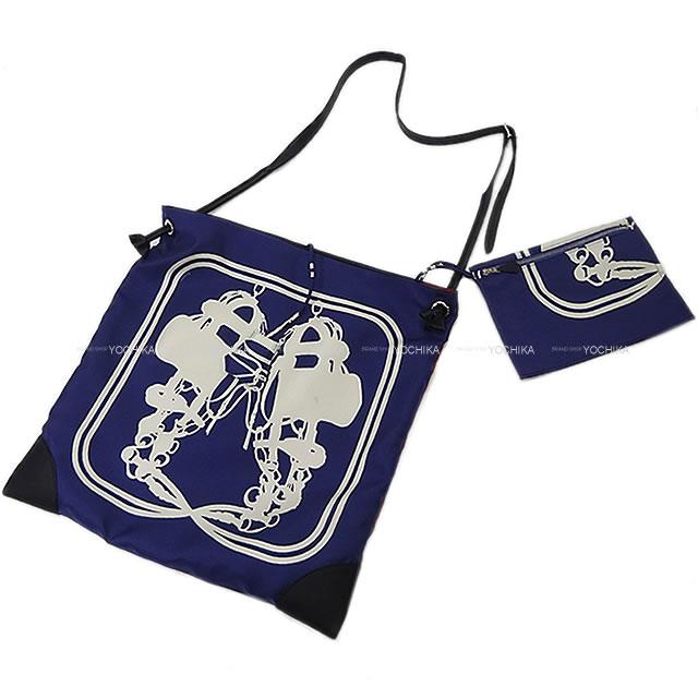 【ご褒美に★】HERMES エルメス シルキーシティ 41 MM "ブリッドドゥガラ/ドットカット" ブルーサフィール/黒(ブラック) 新品未使用(HERMES Shoulder Bag Silky City 41 MM "Brides de Gala/Dot cut" Blue saphir/Noir(Black)[Never used][Authentic])【あす楽対応】#yochikaのサムネイル