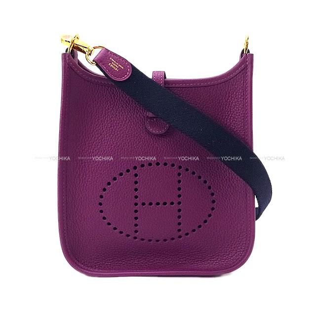HERMES エルメス ショルダーバッグ ミニ エブリン エヴリン 16 TPM アマゾン アネモネ/ブルーインディゴ トリヨン ゴールド金具 新品 (HERMES Shoulder Bag Mini Evelyne 16 TPM Anemone/Blue Indigo Taurillon Clemence GHW [Brand new][Authentic])【あす楽対応】#yochikaのサムネイル