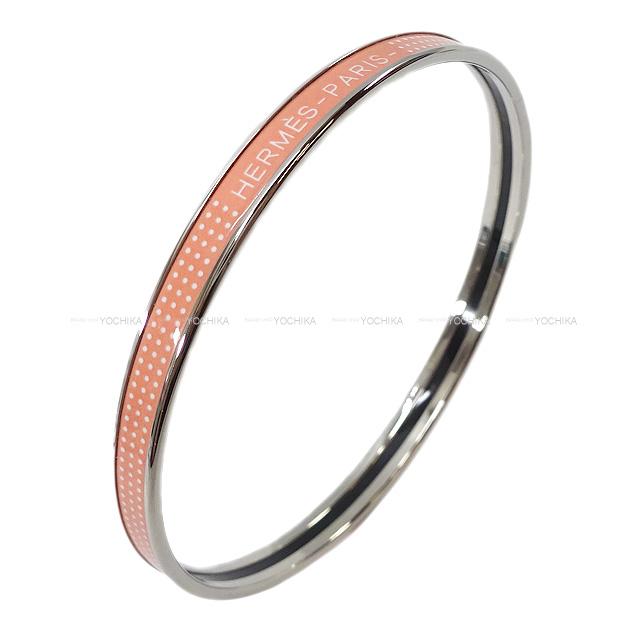 【ご褒美に★】HERMES エルメス ソルド品 エナメル ブレスレット バングル エクストラファン "ドット ポップ" ローズ シルバー金具 新品未使用 (HERMES Solde Enamel Bracelet bangle Extra Fan "Dot Pop" Rose SHW[Never used][Authentic])【あす楽対応】#yochikaのサムネイル