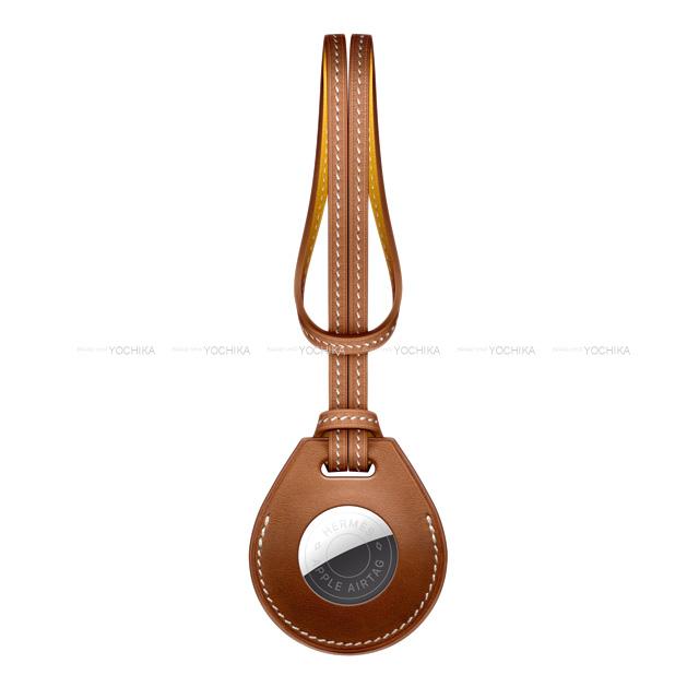 【ご褒美に★】HERMES エルメス バッグチャーム "Apple AirTag Hermes" エアタグ フォーヴ(フォーブ)Xライム バレニア 新品 (HERMES Bag charm ""Apple AirTag Hermes"" Fauve/Lime Barenia [Brand new][Authentic])【あす楽対応】#yochikaのサムネイル