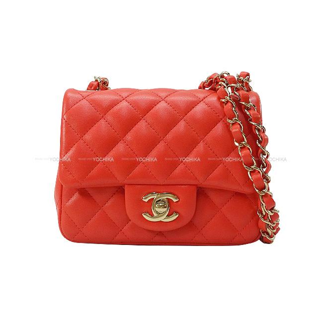 【ご褒美に★】CHANEL シャネル ミニ マトラッセ チェーン ショルダーバッグ ポピーレッド ラムスキン ゴールド金具 A35200 新品 (CHANEL Mini Matelasse chain shoulder Bag Poppy Red Lamb Skin GHW A35200 [Brand New][Authentic])【あす楽対応】#yochikaのサムネイル