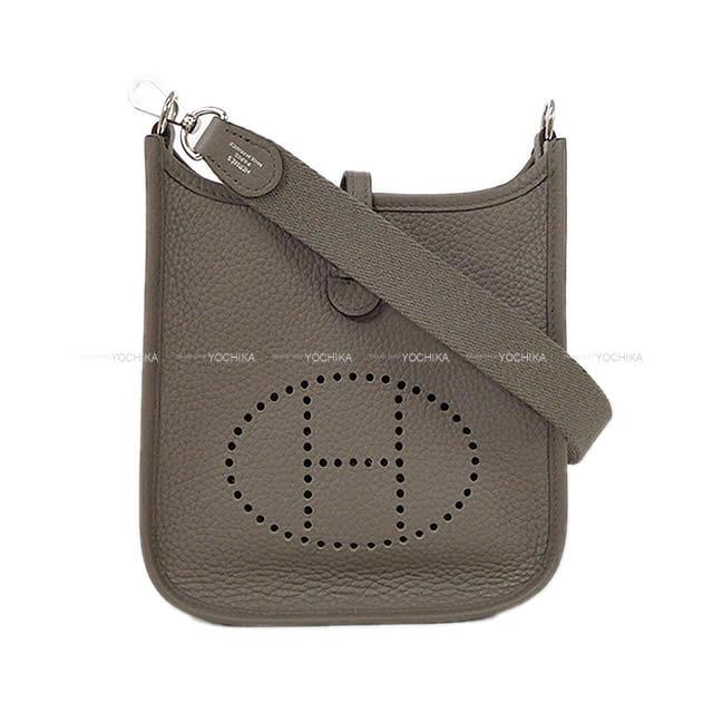HERMES エルメス エヴリン(エブリン) 16 TPM エタン トリヨンクレマンス シルバー金具 ショルダーバッグ Y刻印 新品未使用(HERMES Evelyne 16 TPM Etain Taurillon Clemence Silver HW Shoulder bag[EXCELLENT][Authentic])【あす楽対応】#よちかのサムネイル