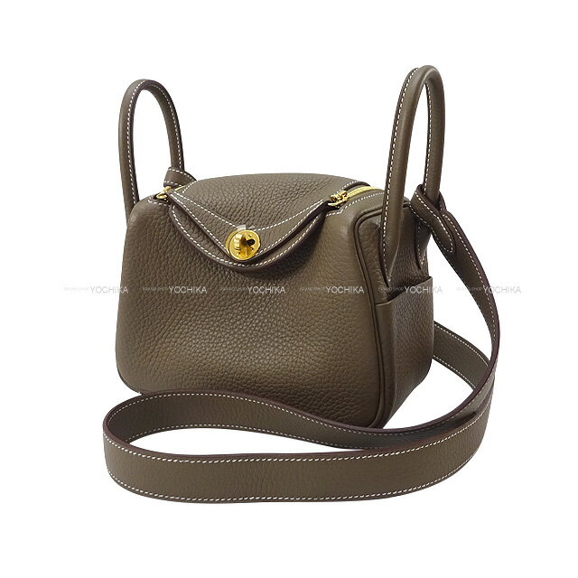 【ご褒美に★】HERMES エルメス リンディ 20 ミニ エトープ (エトゥープ) トリヨンクレマンス ゴールド金具 ショルダーバッグ 新品(HERMES Lindy 20 mini Etoupe Taurillon Clemence Gold HW Shoulder bag[BRAND NEW][Authentic])【あす楽対応】#よちかのサムネイル