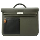 HERMES エルメス ケリーデペッシュ36 カラーマティック ヴェールグリス/黒/フォーブ エバーカラー(エヴァーカラー)/エバーグレイン(エヴァーグレイン)/バレニア シルバー金具 ブリーフケース U刻印 新品(Kelly Depeche 36 Color Matic Vert gris/Noir/Fauve Briefcase)