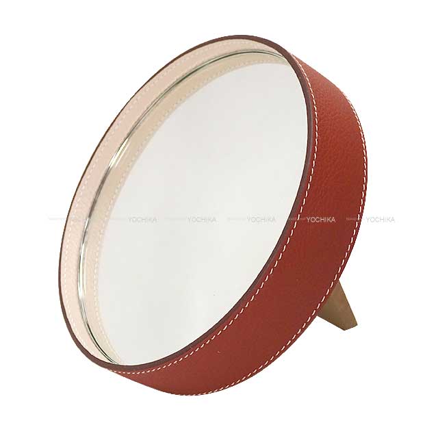 HERMES ᥹ ߷ߥ顼  륱 Circe ֥å ᡼ץ/ȥꥹ ߥ顼 (HERMES Circular mirror Circe Brique maple/Taurillon lisse Mirror[BRAND NEW][Authentic])ڤб#...