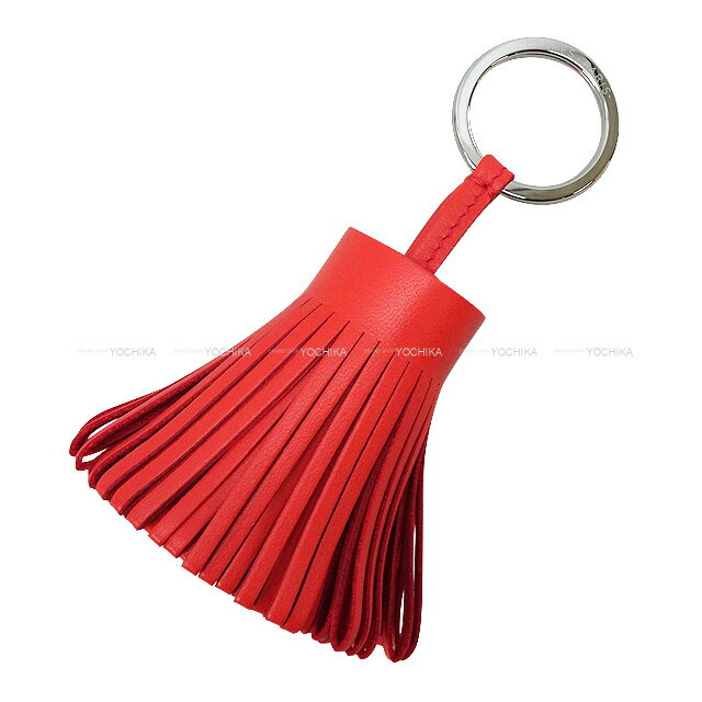 HERMES エルメス カルメン ルージュトマト アニューミロ(ラム) シルバー金具 キーホルダー 新品未使用(..