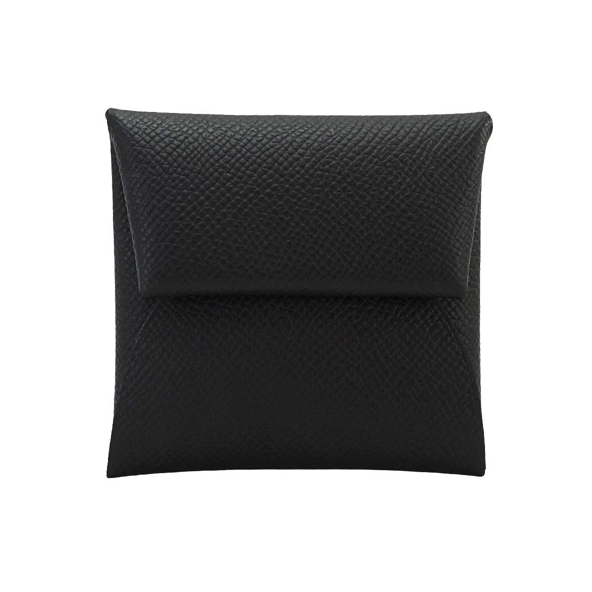 HERMES エルメス バスティア 黒 (ブラック) エプソン シルバー金具 コインケース W...