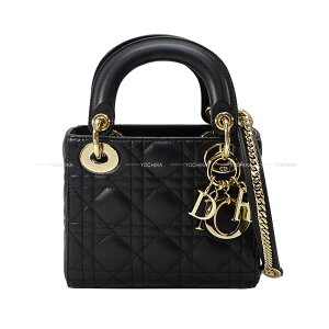 Christian Dior ꥹǥ ǥǥ ߥ  (֥å) ʡॹ ѥ󥴡ɶ M0505 ONGE-M900 ϥɥХå Ʊ͡š([Pre-loved] Christian Dior Lady Dior Mini Noir (Black) Cannage Lambskin Champagne Handbag)