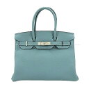 HERMES エルメス バーキン30 シエル トゴ シルバー金具 ハンドバッグ Y刻印 新品同様【中古】( Pre-loved HERMES Birkin30 Ciel Veau Togo Silver HW Handbag LIKE NEW Authentic )【あす楽対応】 よちか