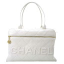 2023年 新作 クルーズ CHANEL シャネル マトラッセ ロゴ マキシ ボーリングバッグ 白 (ホワイト) カーフ ゴールド金具 AS3718 ボストンバッグ 準新品(CHANEL Matelasse Logo Maxi Bowling bag Blanc (White) Calf [ALMOST NEW][Authentic])【あす楽対応】#よちか