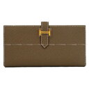 HERMES エルメス ベアンスフレ エトープ (エトゥープ) エプソン ゴールド金具 長財布 K刻印 新品(HERMES Bearn Soufflet Etoupe Veau Epsom Gold HW long wallet) #よちか