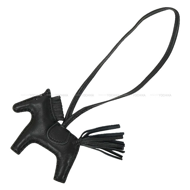 HERMES エルメス ロデオ PM ソーブラック SO BLACK 黒 (ブラック) アニョーミロ(ラム) バッグチャーム Y刻印 新品同様【中古】([Pre-loved] HERMES Rodeo PM SO BLACK Noir (Black) Agneau Milo bag charm[LIKE NEW][Authentic])