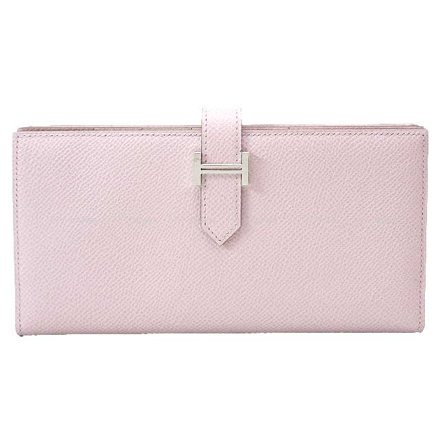 HERMES エルメス ベアンスフレ モーヴペール エプソン シルバー金具 長財布 B刻印 新品未使用(HERMES Bearn Soufflet Mauve Pale Veau Epsom Silver HW long wallet)#よちか