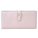 HERMES エルメス ベアンスフレ モーヴペール エプソン シルバー金具 長財布 B刻印 新品未使用(HERMES Bearn Soufflet Mauve Pale Veau Epsom Silver HW long wallet)#よちか