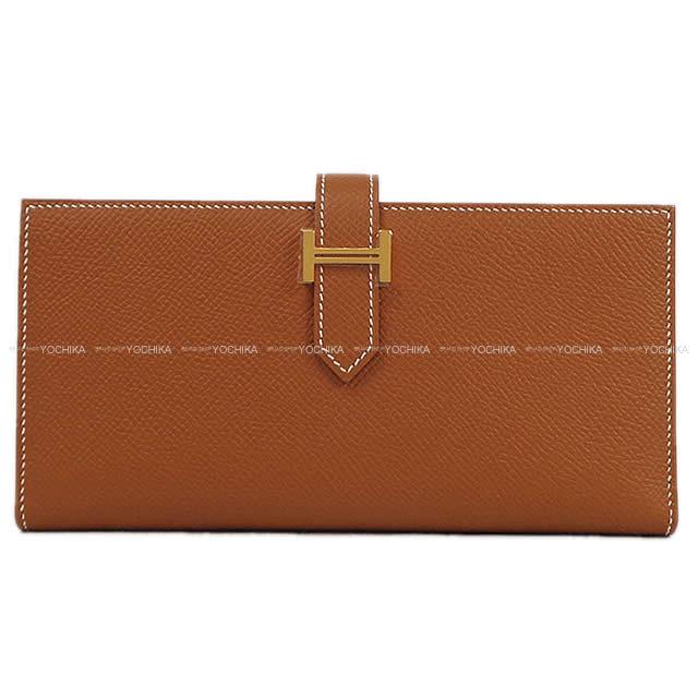 HERMES エルメス ベアンスフレ ゴールド エプソン ゴールド金具 長財布 W刻印 新品(HERMES Bearn Soufflet Gold Veau Epsom Gold HW long wallet[BRAND NEW][Authentic])【あす楽対応】#よちか