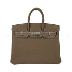 HERMES エルメス バーキン25 エトープ (エトゥープ) トゴ シルバー金具 ハンドバッグ B刻印 新品(HERMES Birkin25 Etoupe Veau Togo Silver HW Handbag[BRAND NEW][Authentic])【あす楽対応】#よちか