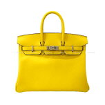 HERMES᥹С25硼̥ʥץ(硼̥ʥݥ)եȥСϥɥХåD(HERMESBirkin25JaunedeNaplesVeauSwiftSilverHWHandbag[BRANDNEW][Authentic])ڤб#