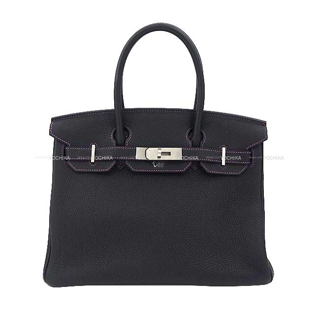 HERMES エルメス バーキン30 スペシャルオーダー 黒 (ブラック)/グリスパール (グリペール/パールグレー) トゴ マットシルバー金具 ハンドバッグ Z刻印 新品同様【中古】([Pre-loved] HERMES Birkin30 Personal Order Handbag[LIKE NEW][Authentic])【あす楽対応】#よちかのサムネイル