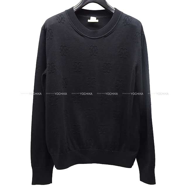 HERMES GX  Z[^[ N[lbN Htg #38  (ubN) VN 57%/Rbg 43% 38 jbg VilyÁz([Pre-loved] HERMES Long Sleeve Sweater Crew Neckline H Lift #38 Noir (Black) Silk 57%/Cotton 43% 38 Knit)yyΉz#悿