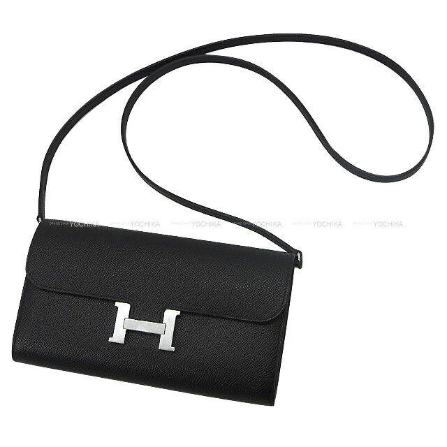 HERMES GX RX^XO gD[S[  (ubN) Gv\ Vo[ z B Vi(HERMES Constance Long To Go wallet Noir (Black) Veau Epsom Silver HW long wallet[BRAND NEW][Authentic])   #悿