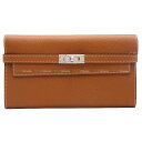 HERMES エルメス ケリーウォレット ロング クラシック ゴールド エプソン シルバー金具 長財布 B刻印 新品(HERMES Kelly Wallet Long Classic Gold Veau Epsom Silver HW long wallet[BRAND NEW][Authentic])【あす楽対応】#よちか