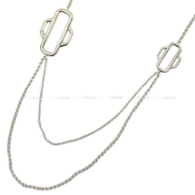 エルメス ネックレス（レディース） HERMES エルメス ロングネックレス アトラージュ 100 シルバー シルバー925 シルバー金具 ネックレス 新品未使用(HERMES Long Necklace Attelage 100 Silver Silver925 Silver HW necklace[EXCELLENT][Authentic])【あす楽対応】#よちか