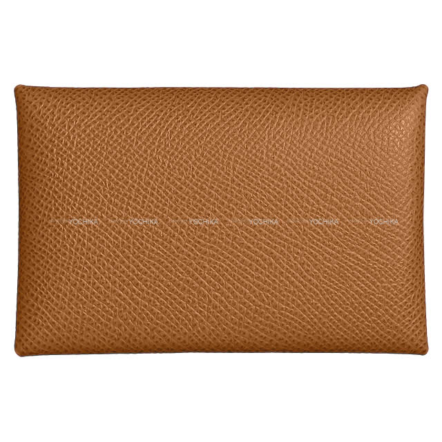 HERMES エルメス カルヴィ ゴールド エプソン シルバー金具 カードケース B刻印 新品(HERMES Calvi Gold Veau Epsom Silver HW card holder[BRAND NEW][Authentic])【あす楽対応】#よちか