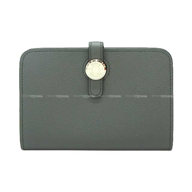 HERMES ᥹ ɥ󥳥ѥ 륢ޥ С顼(顼) С ޤ B ̤(HERMES Dogon Compact Vert Amande Evercolor Silver HW Bi-fold wallet[EXCELLENT][Authentic])ڤб#