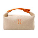 HERMES エルメス ブリッドアブラック PM ジグザグ オレンジ トワルHプリュムキャンバス シルバー金具 ポーチ 新品(HERMES Brides a Brac PM Zigzag Orange Toile H Pulme Silver HW Pouch[BRAND NEW][Authentic])【あす楽対応】#よちか