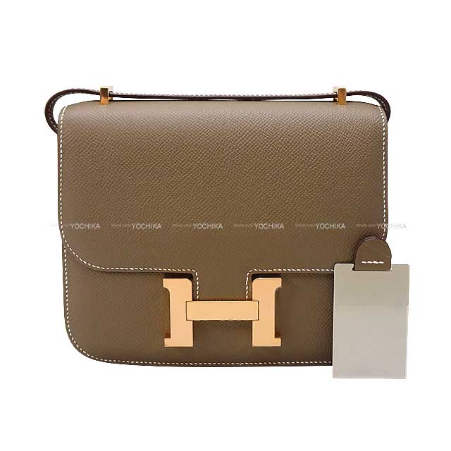 HERMES エルメス コンスタンス3 ミニ 18 ミロワール エトープ (エトゥープ) エプソン ローズゴールド金具 ショルダーバッグ B刻印 新品(HERMES Constance 3 18 Miroir Etoupe Veau Epsom Rose Gold HW Shoulder bag[BRAND NEW][Authentic])【あす楽対応】#よちか