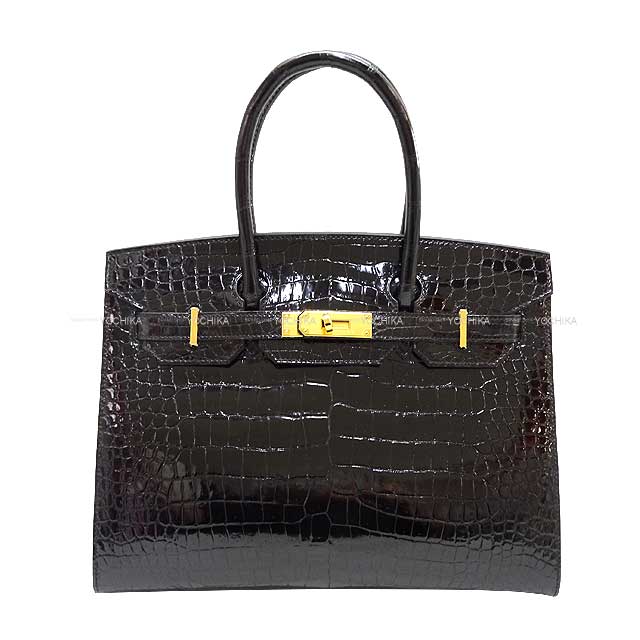 HERMES᥹С30ꥨ˥(֥å)ݥɶϥɥХåṲ(HERMESBirkin30SellierNoir(Black)CrocodilePorosusLisseGoldHWHandbag[EXCELLENT][Authentic])ڤб#