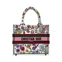 ディオール バッグ（レディース） Christian Dior クリスチャンディオール ブックトート スモール FLORILEGIO エンブロイダリー 白 (ホワイト)/マルチカラー コットンキャンバス トートバッグ(Limited Christian Dior Book tote Small FLORILEGIO Embroidery Blanc tote bag)【あす楽対応】#よちか