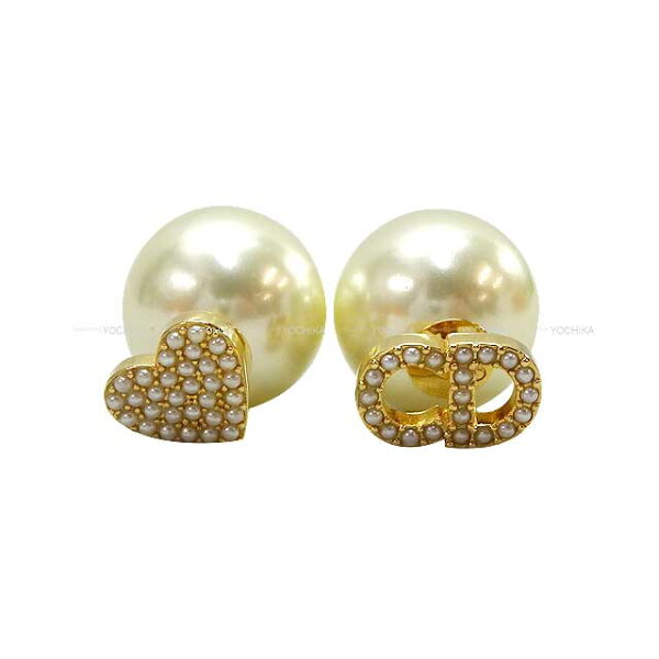Dior ディオール ドライパール CDロゴ ハート ゴールド金具 ピアス 新品同様【中古】([Pre-loved] Dior Dried Pearl CD logo Heart Gold HW pierced earring[LIKE NEW][Authentic])【あす楽対応】#よちか