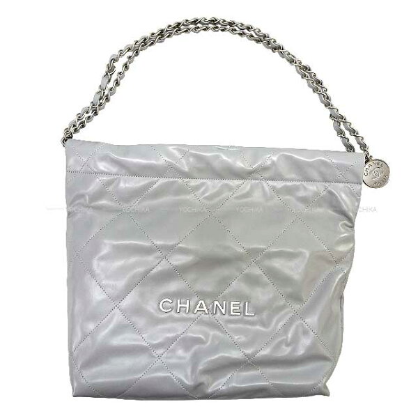 CHANEL シャネル シャネル22 マトラッセ メダルチャーム付 スモール ホーボー ライトグレー ラムスキン シルバー金具 AS3260 ハンドバッグ 新品未使用(CHANEL Chanel 22 matelasse with medal charm small hobo Light gray Lambskin Handbag)【あす楽対応】#よちか