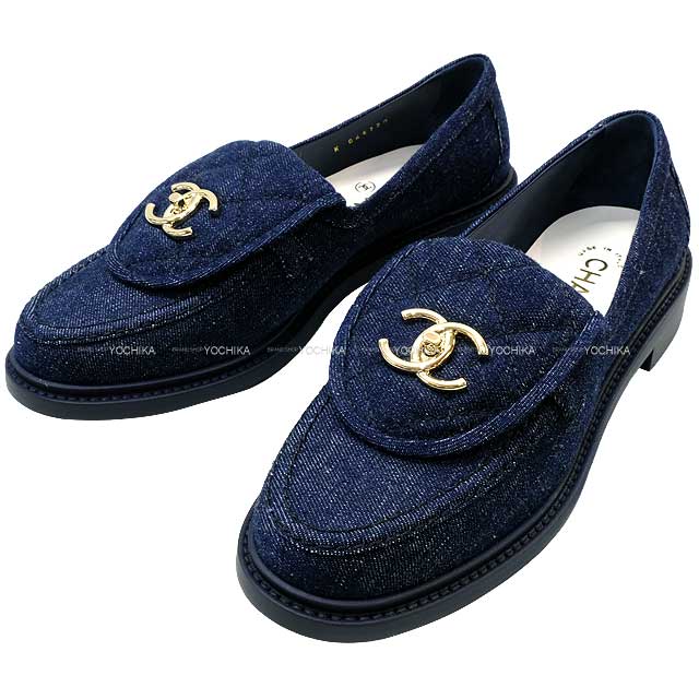 2024ǯ롼CHANELͥޥȥåޡǥ˥֥롼ǥ˥#38G45720ե(2024CruiseNewCHANELMatelasseCocomarkDenimBlueDenim#38G45720loafers[BRANDNEW][Authentic])ڤб#