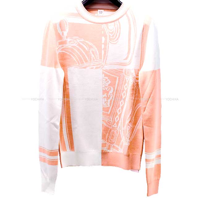 HERMES GX OX[u  ubhhDK #34 [YEsG[/hDEk 34 jbg Vi(HERMES Long Sleeve Desordre Brides de Gala#34 Rose Pierre/De Lune 34 Knit[BRAND NEW][Authentic])yyΉz#yochika