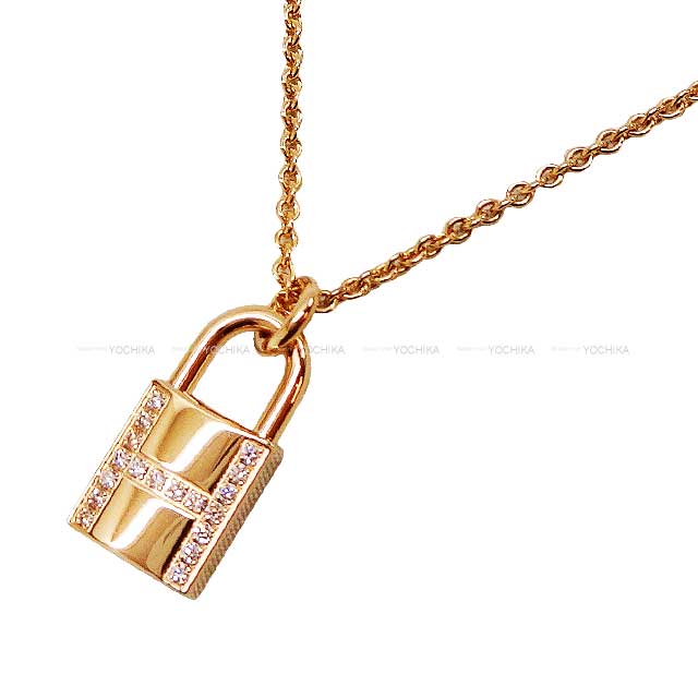 エルメス ネックレス（レディース） HERMES エルメス ケリー カデナ ペンダント K18PG/ダイヤモンド0.09ct ネックレス 新品(HERMES Kelly Cadena pendant necklace[BRAND NEW][Authentic]) #よちか