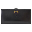HERMES エルメス ベアンスフレ 黒 (ブラック) ボックスカーフ ゴールド金具 長財布 U刻印 新品未使用(HERMES Bearn Soufflet N...