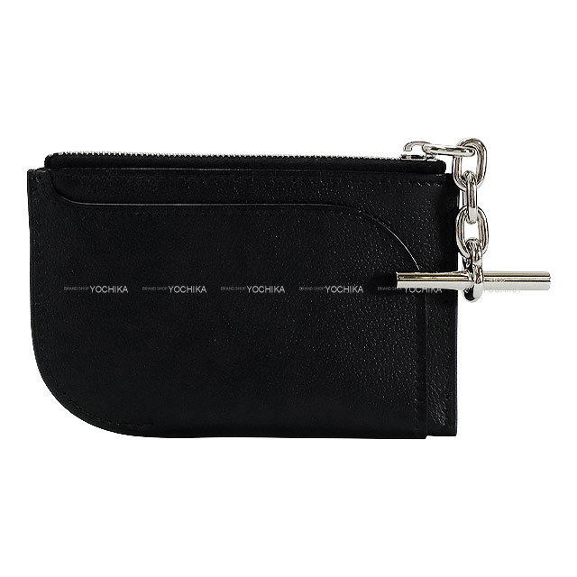 HERMES エルメス ストラップ カードホルダー PM 黒 (ブラック) エバーカラー(エヴァーカラー) シルバー金具 カードケース Z刻印 新品同様【中古】([Pre-loved] HERMES Strap card holder PM Noir (Black) Evercolor Silver HW card holder[LIKE NEW][Authentic])