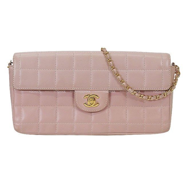 CHANEL シャネル チョコバー ライトピンク ラムスキン ゴールド金具 A15316 ショルダーバッグ ABランク【中古】([Pre-loved] CHANEL Chocolate Bar Light pink Lambskin Gold HW A15316 Shoulder bag[USED AB][Authentic])