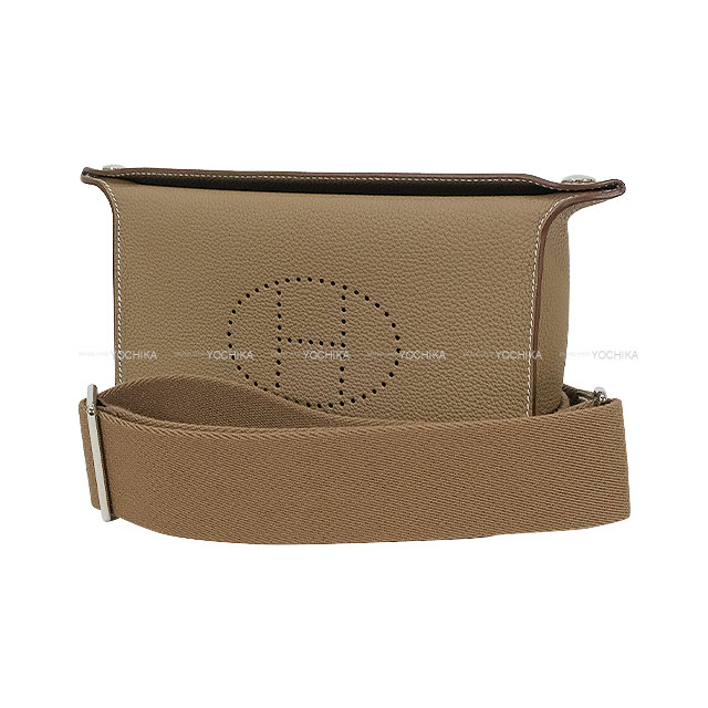 HERMES エルメス クロスボディバッグ ヴィドポッシュ H エヴリン パンチング エトープ (エトゥープ) ショルダーバッグ B刻印 新品同様【中古】([Pre-loved] HERMES Cross body bag Videpoches H logo Evelyn punching Etoupe Shoulder bag[LIKE NEW][Authentic])