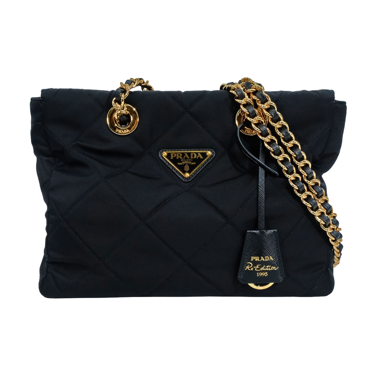 乐天商城 - PRADA プラダ Re-Edition 1995 黒 (ブラック) ナイロン ゴールド金具 1BG468VCOO2AOS ショルダーバッグ 新品同様【中古】([Pre-loved] PRADA Re-Edition 1995 Noir (Black) Nylon Gold HW 1BG468VCOO2AOS Shoulder bag[LIKE NEW][Authentic])
