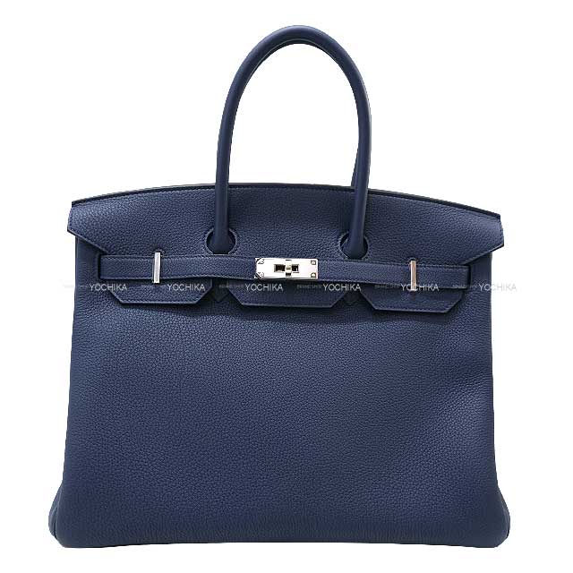 HERMES エルメス バーキン35 ブルーネイビー トゴ シルバー金具 ハンドバッグ W刻印 新品(HERMES Birkin35 Bleu navy Veau Togo Silver HW Handbag[BRAND NEW][Authentic])【あす楽対応】#よちか