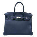 HERMES エルメス バーキン35 ブルーネイビー トゴ シルバー金具 ハンドバッグ W刻印 新品(HERMES Birkin35 Bleu navy Veau Togo Silver HW Handbag[BRAND NEW][Authentic])【あす楽対応】#よちか