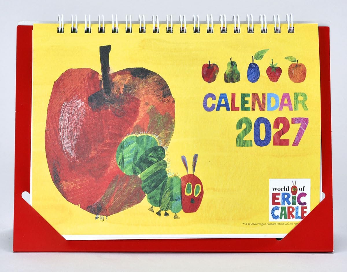 2027年 カレンダー 【新品】■タイトル／卓上 エリック・カール ポップアップ (Eric Carle はらぺこあおむし) ■品番／27CL-500 ■JAN／4541545062055 ■サイズ・仕様／14×20cm・13枚 / ヒラ ◆カレンダーご購入時の注意事項 ●掲載画像はイメージです。昨年の仕様や製作途中のものを含む場合があり、実物とは異なる場合がございます。 　また、セット商品の画像につきましては、サイズ比が実物と異なる場合がございます。 　詳しいサイズは商品ページに記載しておりますので、そちらをご参照ください。 ●商品の発売日や仕様などは、予告なく変更となる場合がございます。 　個別でのご案内は行っておりませんので、最新情報は商品ページにてご確認ください。 　なお、生産中止となった場合には、当店より別途ご連絡を差し上げます。 ●カレンダーは季節商品のため、メーカー在庫がなくなり次第、販売終了となります。 　ご検討中のお客様はお早めのご注文をおすすめいたします。 ◆発送について ●配送業者のご指定は承っておりません。 　商品の数量・サイズ・重量・お届け先を考慮のうえ、当店にて配送方法を選定させていただきます。 ●お届け日時のご指定は承っておりません。 ●カレンダーは他の商品（CD・DVD・雑貨など）との同梱発送を承っておりません（一部対象商品を除く）。 ●複数の商品をご注文いただいた場合、すべての商品が揃い次第、まとめて発送いたします（最も遅い発売日に合わせての発送となります）。 　発売済み商品の先行発送をご希望の場合は、恐れ入りますが予約商品とは別々にご注文ください。 　※当店では自動での分割発送は行っておりません。あらかじめご了承ください。 ●受注状況や受注内容により、同じ日にご注文いただいた場合でも、発送日が異なる場合がございます。 ●発売日以降のお届けを予定しておりますが、受注状況や天候などの影響により、お届けまでお時間をいただく場合がございます。