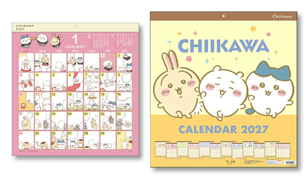 2026/09/19発売予定! [ちいかわ 壁掛けカレンダー2点セット]■コミックデザイン(27CL-071)■スクエア(27CL-072) 2027年 カレンダー 27CL-071-072