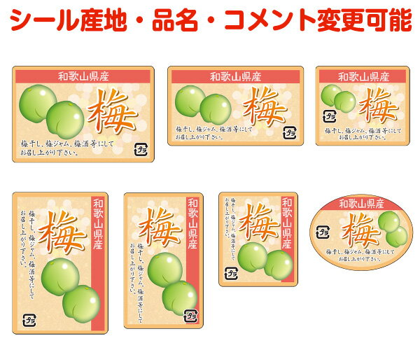 【梅・カスタマイズ可能】梅シール【商品の販売応援/野菜・果物・ラッピング】